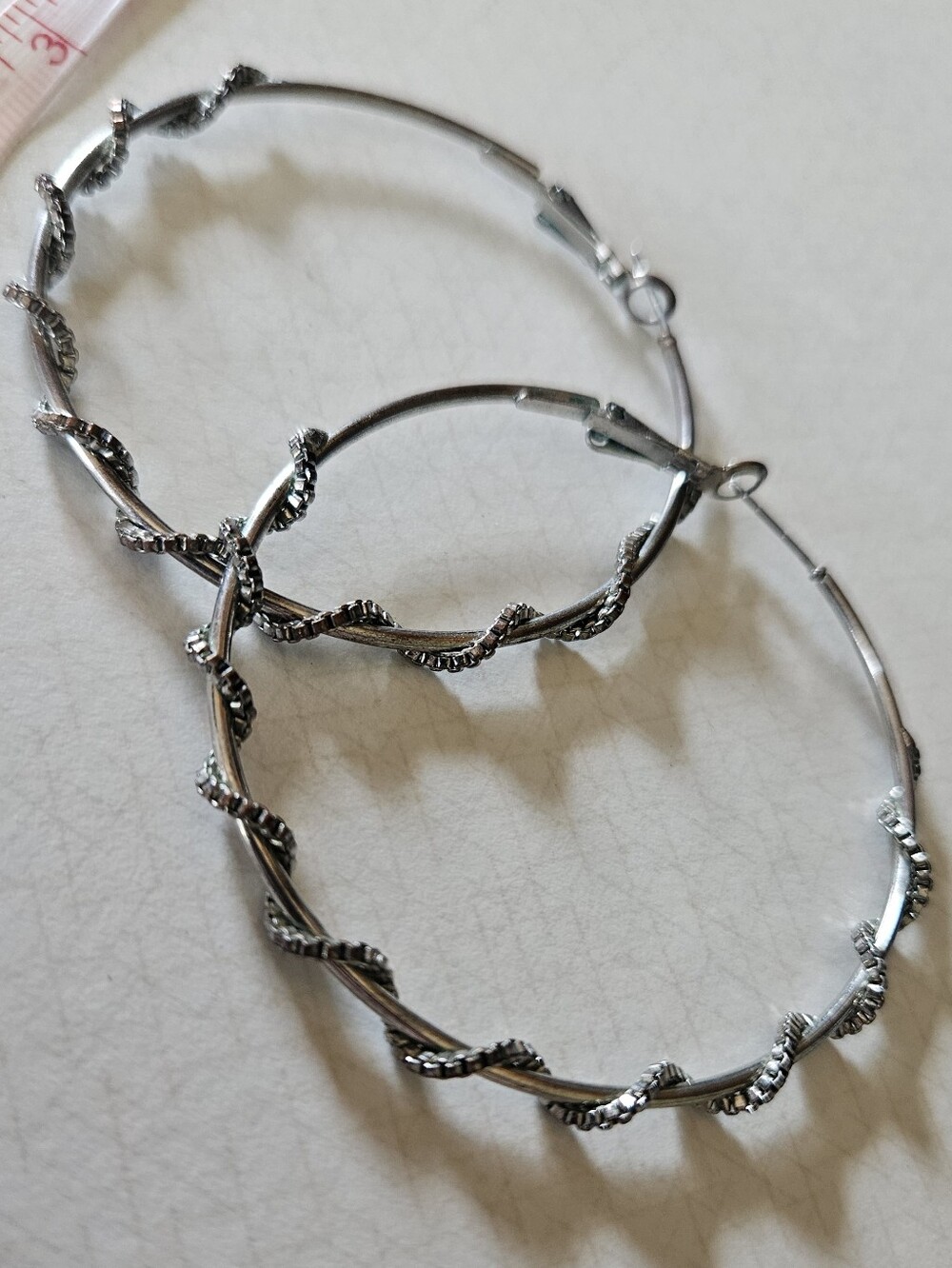 Twisted Silver Hoop Earrings – Textured Women's Hoops